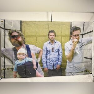 The Hangover “elevator scene” Banner Tapestry (polyester) 5x3Ft. With 4 Grommets